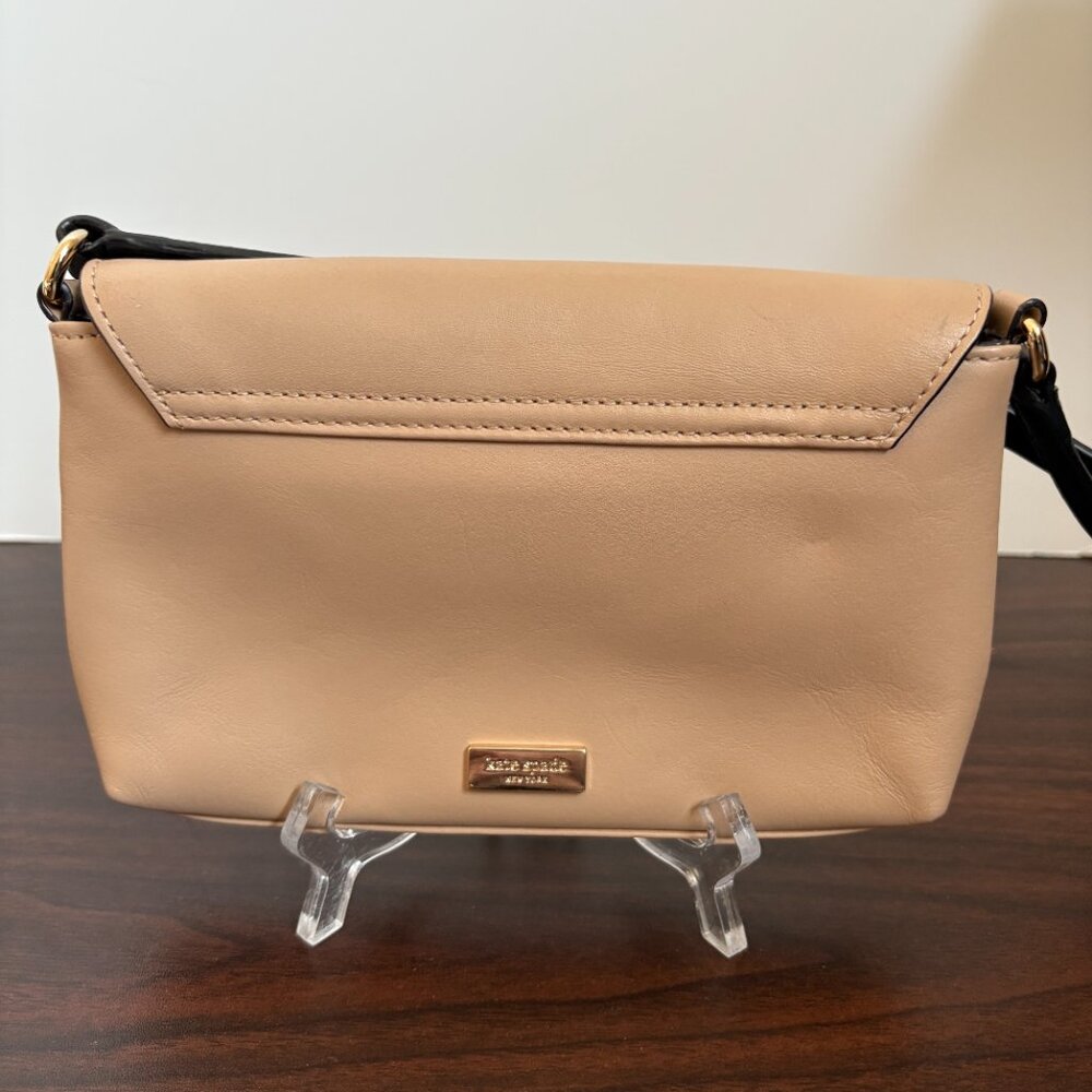 Kate Spade Hanover Street Aster Crossbody Bag Beige Black Bow Tumblr-Era Retro - Picture 4 of 10